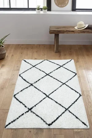 Satisfait Ou Remboursé Tapis coton 'Leo' écru